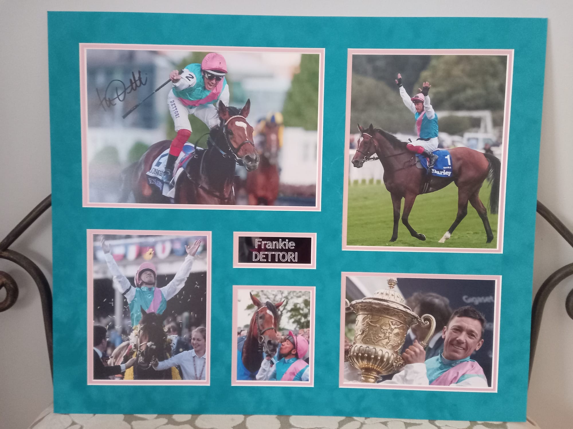 Framed Photos Signed by Frankie Dettori.